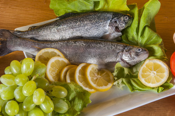 Trout in mediterranean composition