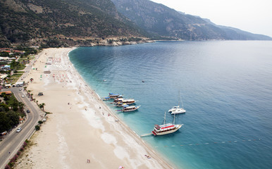 Obraz premium Fethiye Belcekiz (Ölüdeniz) Coast and beach from paragliding