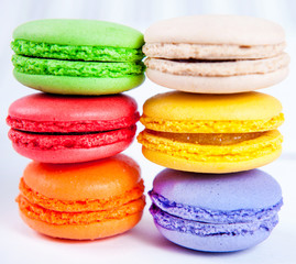 Colorful macaroons, close-up