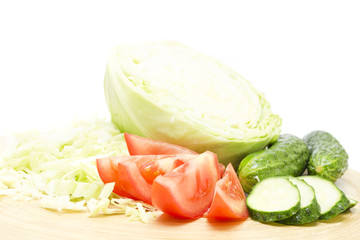 Assorted sliced ​​fresh vegetables