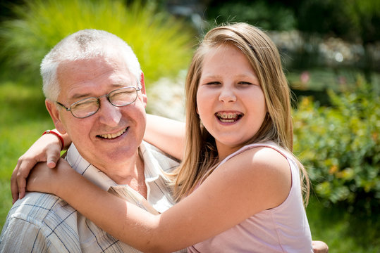 Joyous life - grandfather with grandchild
