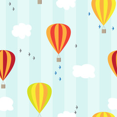 Naklejka premium summer balloons seamless pattern