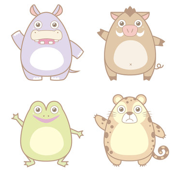 illustration of cute animal icon collection