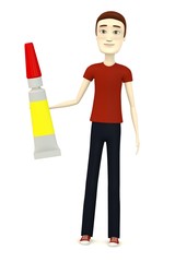 3d render of cartoon character with glue