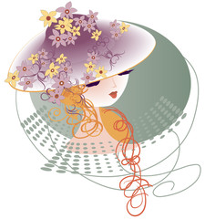 A hat decorated with flowers