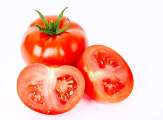 Fresh tomatoes isolated on white