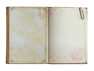 Grunge notebook isolated on a white background