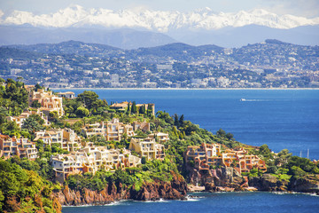 Fototapeta na wymiar Aerial view of the French Riviera