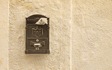 mail box and newspaper in vintage tone