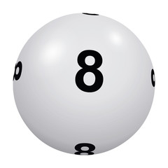 Fototapeta premium Loto, boule blanche numéro 8