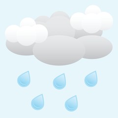 Clouds with rain weather icon