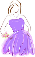 Prom girl in purple dress