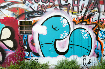 Graffiti bleu