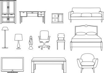 Furniture, line drawing