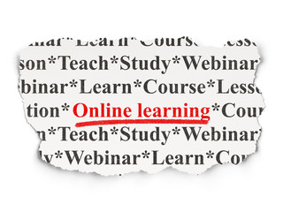 Education concept: Online Learning on Paper background