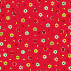 summer flowers seamless pattern