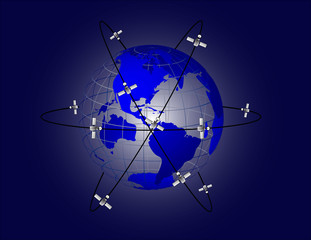Globe and Satellites with Background
