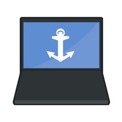 Obraz premium Ancre dans un ordinateur portable