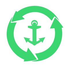 Obraz premium Ancre dans un symbole recyclage