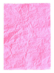 Crumpled pink paper texture background