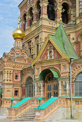 Fototapeta na wymiar St. Peter and Paul Cathedral in Peterhof, St. Petersburg, Russia