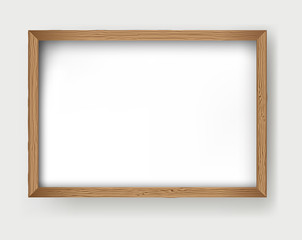 Vector wooden frame isolated on white