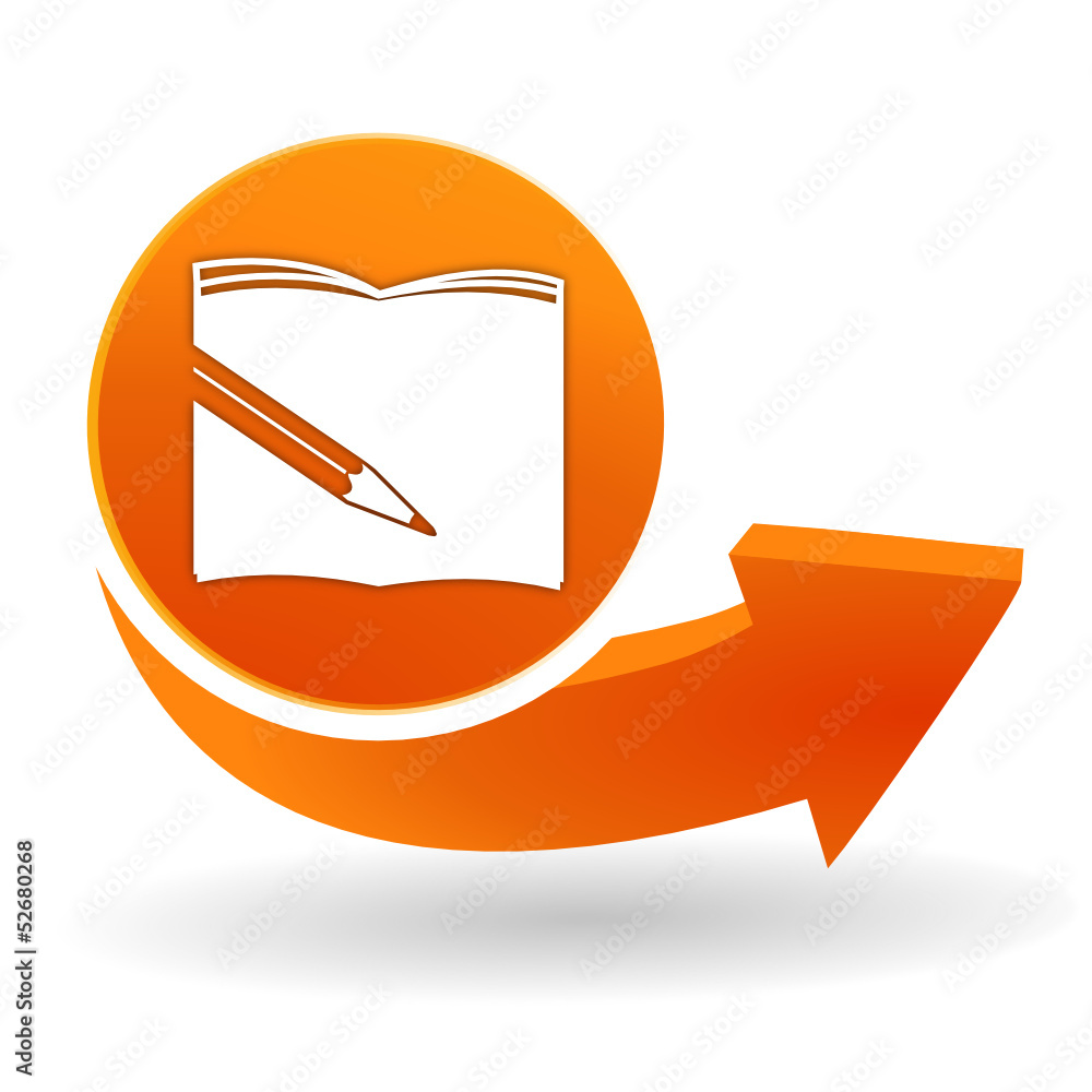 Poster scolaire sur bouton web orange