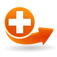 premiers secours sur bouton web orange