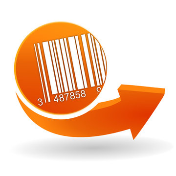 code-barres sur bouton web orange