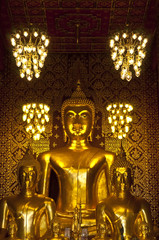 Golden Buddha in church.
