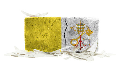 Brick with broken glass, violence concept