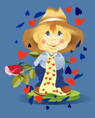 chłopiec z różą © klatki