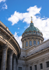 Fototapeta na wymiar Kazan cathedral on blue sky