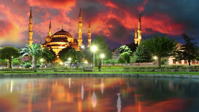 Istanbul, Blue mosque - time lapse