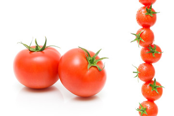 tomatoes on a white background close-up