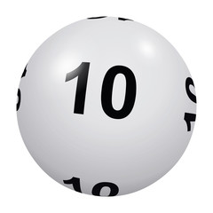 Loto, boule blanche numéro 10