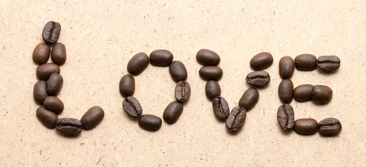 Love, coffee beans