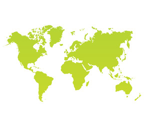 Fototapeta na wymiar modern color world map on white background