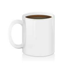 White coffee cup isolated. Vector