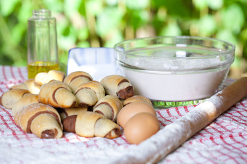 Homemade coccoa croissant