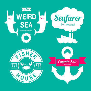 Sea theme design set