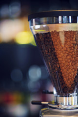 Coffee grains in a mill