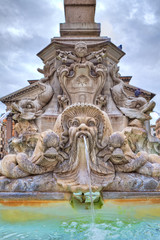 Fototapeta na wymiar Fountain of Pantheon. Rome, Italy.