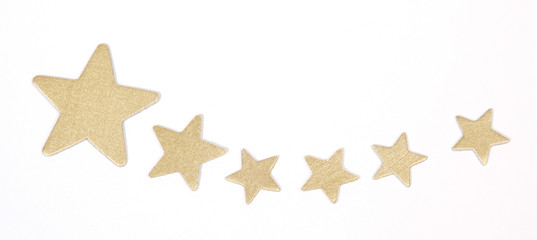 Gold stars on the white background