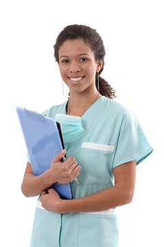 Portrait of young nurse smiling