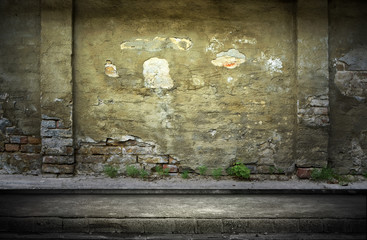 Street grunge wall. Digital background for studio photographers.