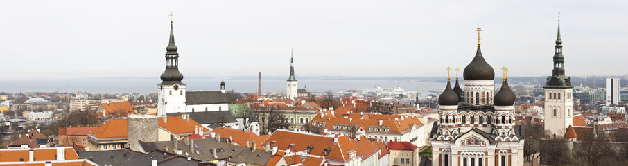 Fototapeta na wymiar Panorama of Talinn Old Town