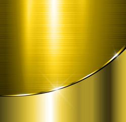 Metallic gold background polished steel texture