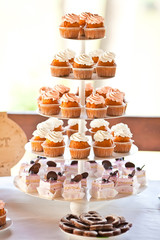 candy bar with cupcakes and pastry