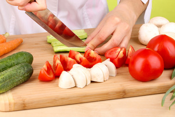 Chopping food ingredients